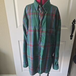 Vintage World‎ Island 100% Cotton Plaid Shirt — Size Large